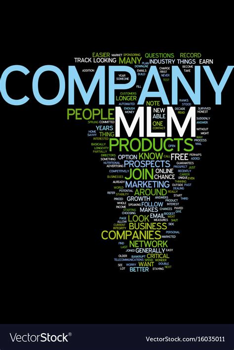 Mlm Company Text Background Word Cloud Concept Vector Image