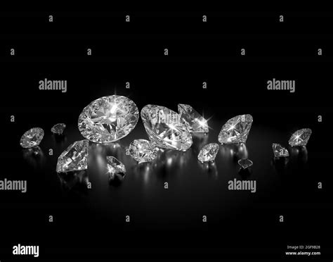 Beautiful Shiny Diamond In Brilliant Cut On Black Background Diamond