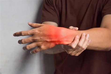 Inflammation Of Wrist Concept Of Joint Pain Or Osteoarthritis Stock