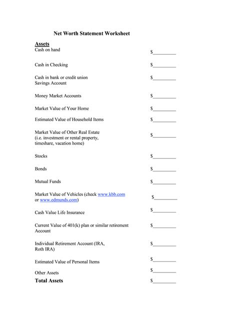 Net Worth Statement Format Pdf Fill Out And Sign Online Dochub