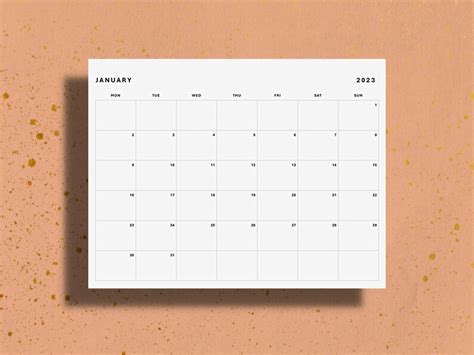 Kalender 2023 Druckbar 2023 Monatsplaner Druckbarer Etsy