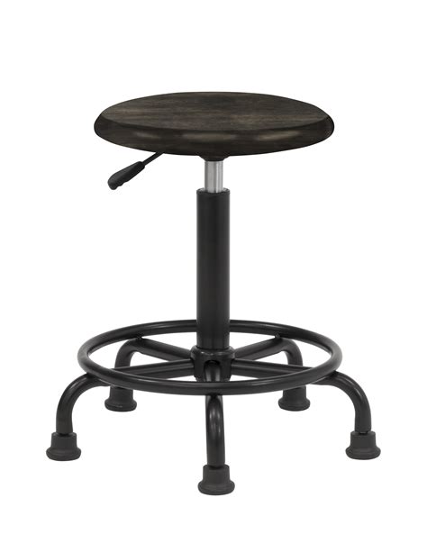 This chair is great for a taller desk. Retro Wood and Metal Drafting Stool in Distressed Black ...