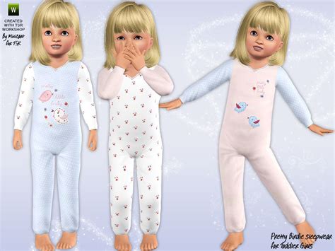 Pretty Birdie Sleepwear For Toddler Girls Roupas Sims The Sims 4