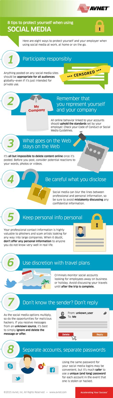 8 Tips To Protect Yourself When Using Socialmedia Infographic