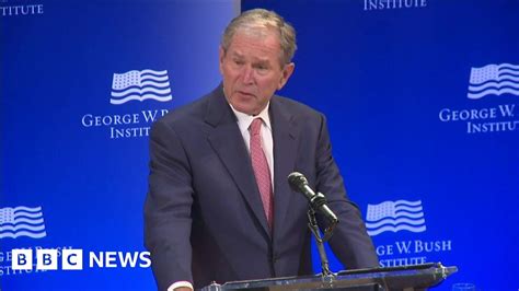 George W Bush Decries Bigotry And Conspiracy Theories Bbc News