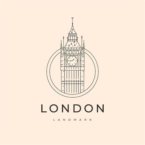 Premium Vector Big Ben London Tower Line Art Logo Vector Symbol