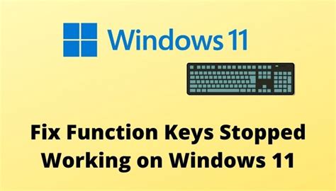 Fix Function Keys Stopped Working On Windows 11 2024