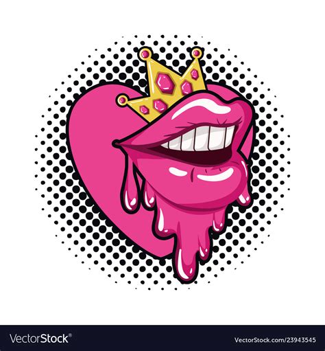 Female Mouth Dripping Isolated Icon Royalty Free Vector
