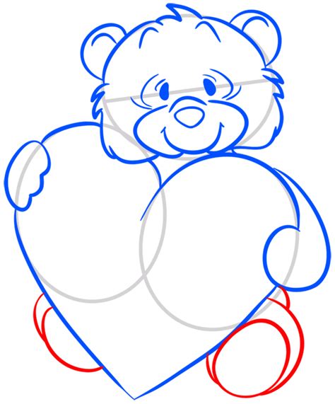 How To Easily Draw Super Cute Teddy Bear With Heart