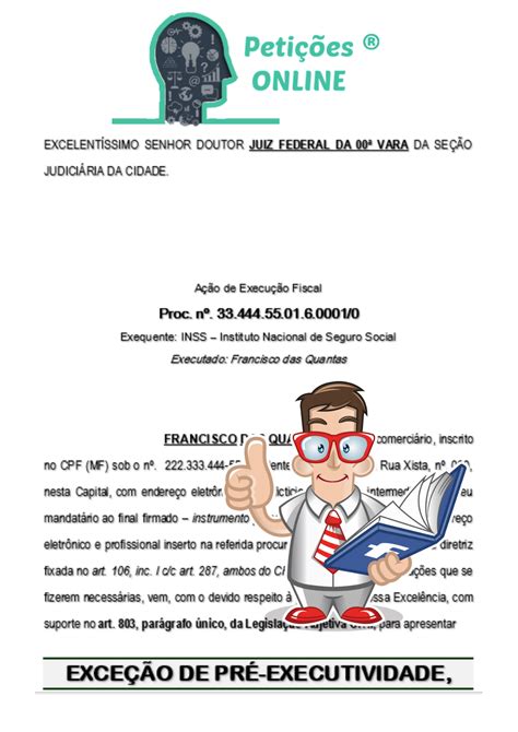 Impugnação A Exceção De Pré Executividade