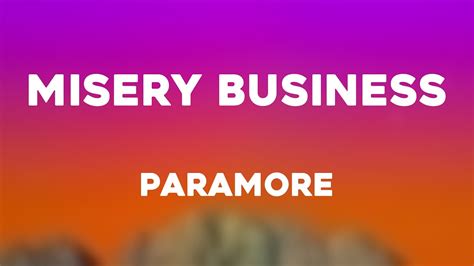 Misery Business Paramore With Lyric 🎼 Youtube
