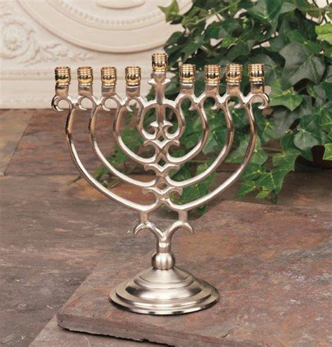 Nickel Brass Metal Menorah Candle Holder Candle Accessories
