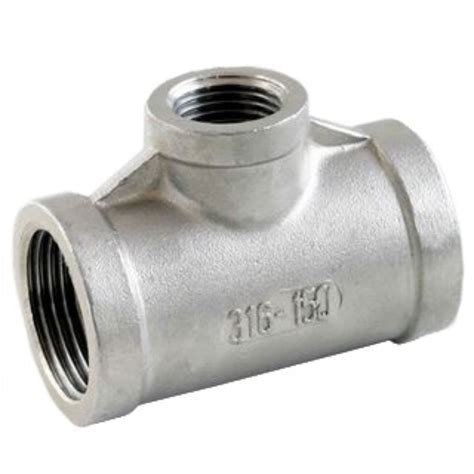 Stainless Steel Reducing Tee Fitting Fxfxf With One Smaller 90 Degree