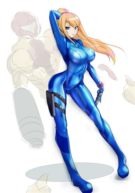 Samus Aran Zero suit Metroid series artwork by くくあ Zero suit samus Metroid Samus