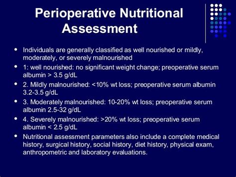 Perioperative Nutrition Support