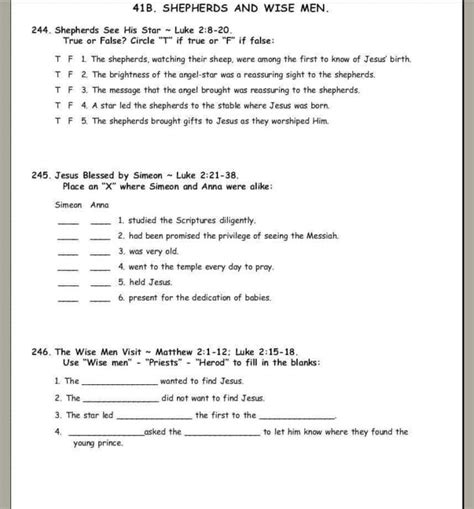 Printable Bible Worksheets For Adults