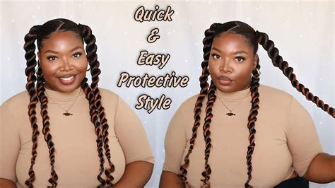 Quick And Easy 4 Jumbo Twist Hairstyle Youtube
