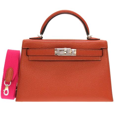 Hermes Hermes Mini Kelly Do Chevre Brick Rose Shocking U Engraved