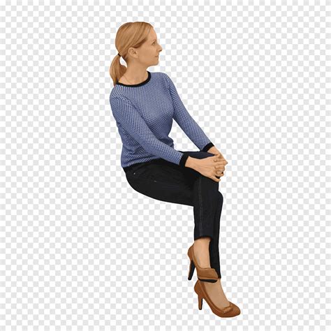 Woman Sitting With Her Hands On Her Knee Sitting Woman Chair Standing Sitting Man Physical