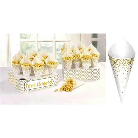 Wedding Snack Cones W Tray 42ct Package Dakota Party