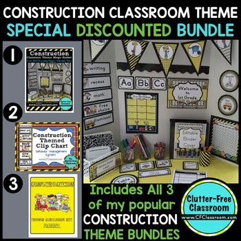 Borders can be as simple as strips of construction paper, or they can be more creative: CONSTRUCTION THEME Classroom Decor EDITABLE by Clutter ...