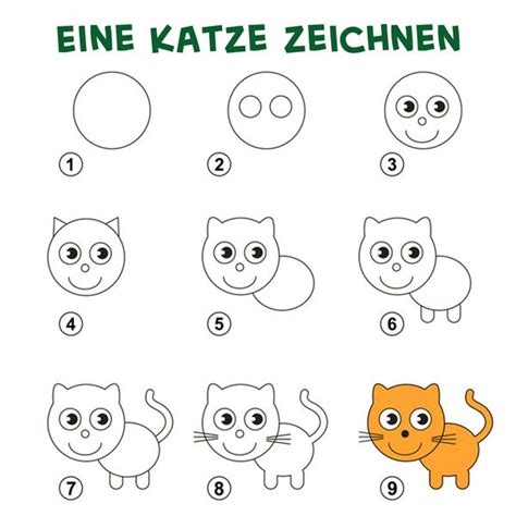 Der besuch an der universität soll für kinder und. Eine Katze zeichnen | Katze zeichnen, Zeichnen lernen für ...