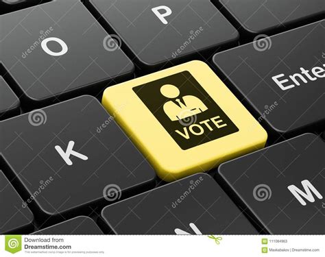 Politics Concept Ballot On Computer Keyboard Background Stock