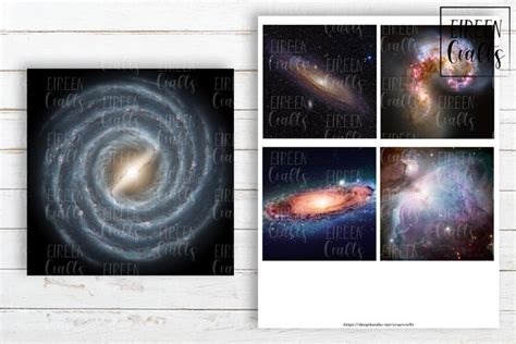 Galaxies 4x4 Inch Tiles Coasters Collage Sheet