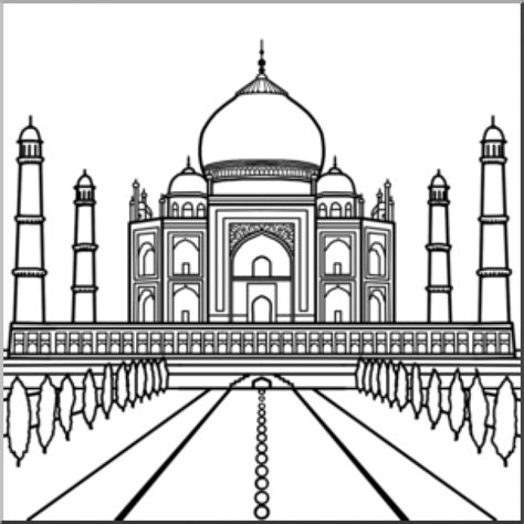 Taj Mahal Clip Art Black And White