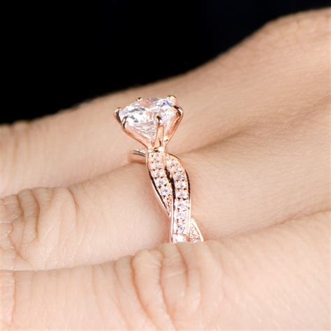 1.03 ct salt and pepper ring, hexagon diamond ring, 14k rose gold ring kdn753. Rose Gold Engagement Rings - Engagement Rings Wiki