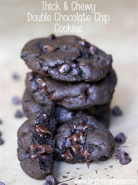 Delectable double chocolate chip cookies, imbedded with chocolate chips and crunchy walnuts; How to Make Thick & Chewy Double Chocolate Chip Cookies ...