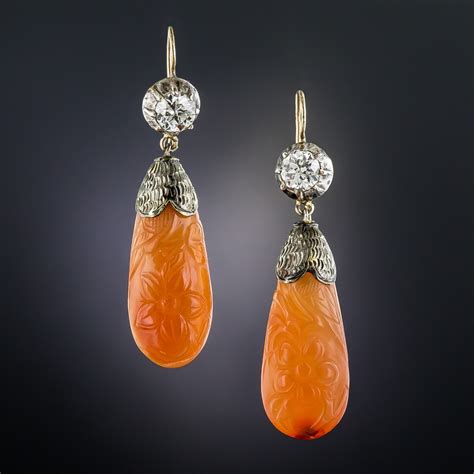Antique Diamond And Carnelian Dangle Earrings Antique And Vintage