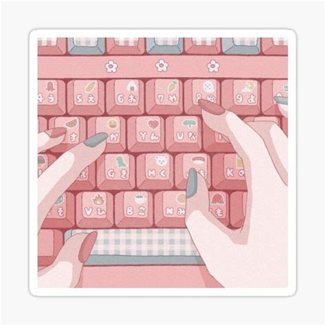Anime Keyboard Aesthetic Sticker For Sale By Goldentreeshop Redbubble