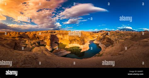 Reflection Canyon Panorama At Sunset Lake Powell Utah Stock Photo Alamy