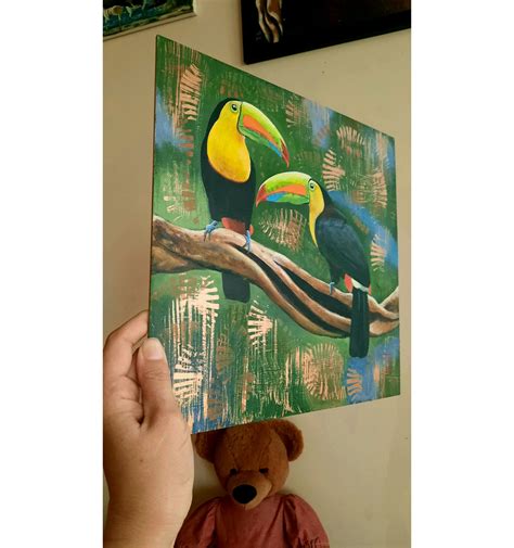 Toucan Original Paintingtropical Art Tropical Bird Acrylique Etsy