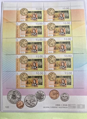 2016 Decimal Currency Australia 1966 2016 10 X 100 Sheetlet 10