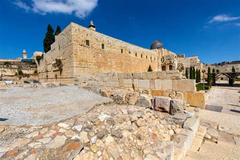 South Eastern Corner Of Temple Mount Walls With Al Aqsa Mosque And