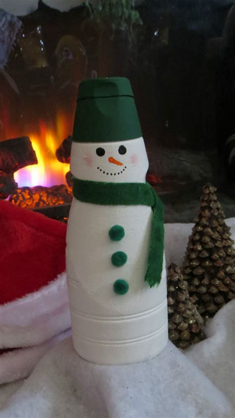 Coffee Creamer Container Snowman Made By Brenda Beck Coffee Creamer