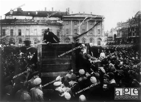 Vladimir Ilich Ulyanov Lenin Russian Statesman Addressing The Red Army