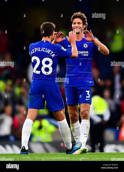 Chelseas Cesar Azpilicueta Left And Chelseas Marcos Alonso After