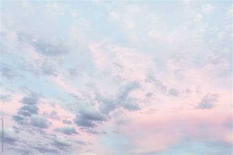 Beautiful Pastel Pink And Blue Clouds By Amy Covington