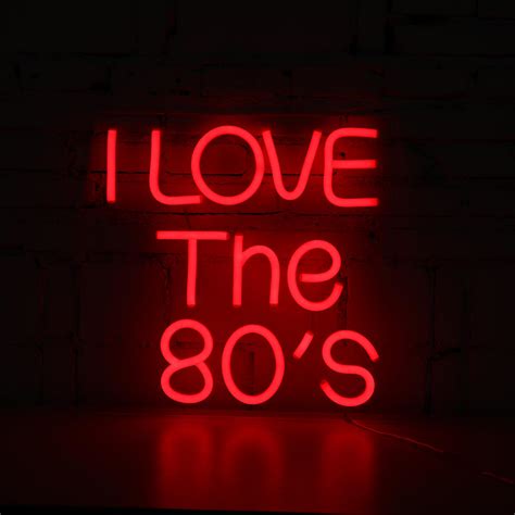 I Love The 80s Neon Sign Led Tube Handmade Visual Artwork Bar Club