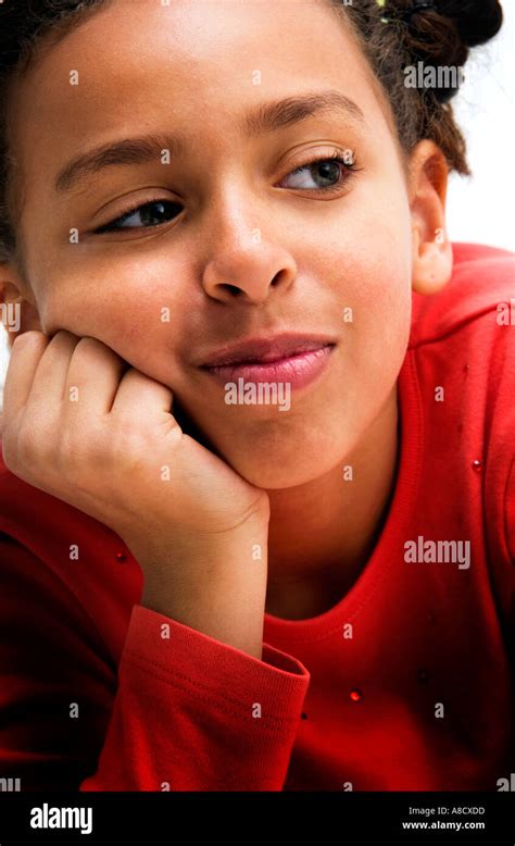 Portrait Of African American Girl Stock Photo Alamy