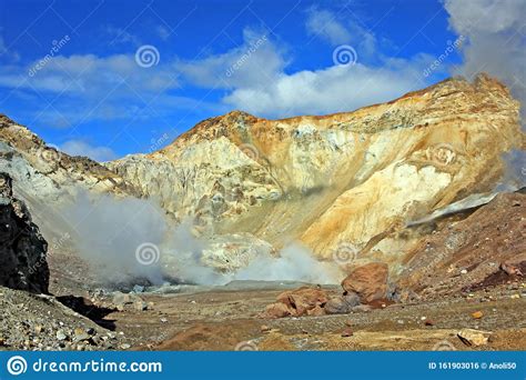 Mutnovsky Volcano In Kamchatka Peninsula Russia Stock Photo Image Of