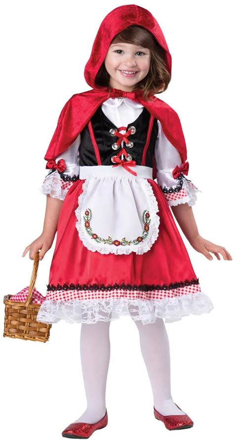 Children Role Play Dress Little Red Riding Hood Costumes Patchwork Red