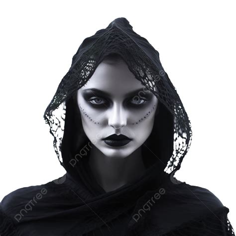 A Mystical Portrait Of A Young Girl In The Image Of A Dark Witch An