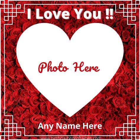 I Love Card With Name And Photo Online Editor