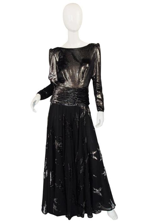1980s Silver Velvet And Silk Low Back Valentino Gown At 1stdibs