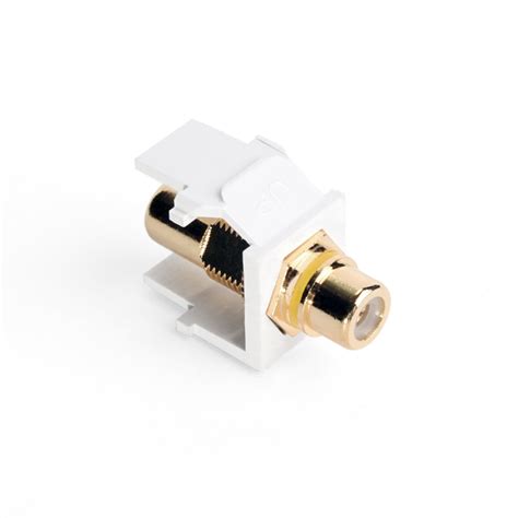 Leviton 40830 Bwy Gold Plated Rca Quickport Jack White Yellow