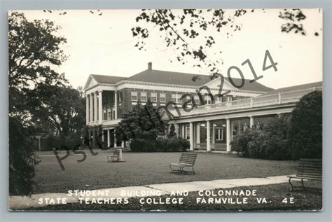 State Teachers College Farmville Virginia Rppc Rare Vintage Photo 1947